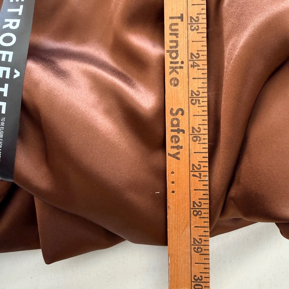 Retrofete Delfino Espresso Satin Crystal Studded Bubble Hem Mini Dress-NWT -S - Picture 11 of 15